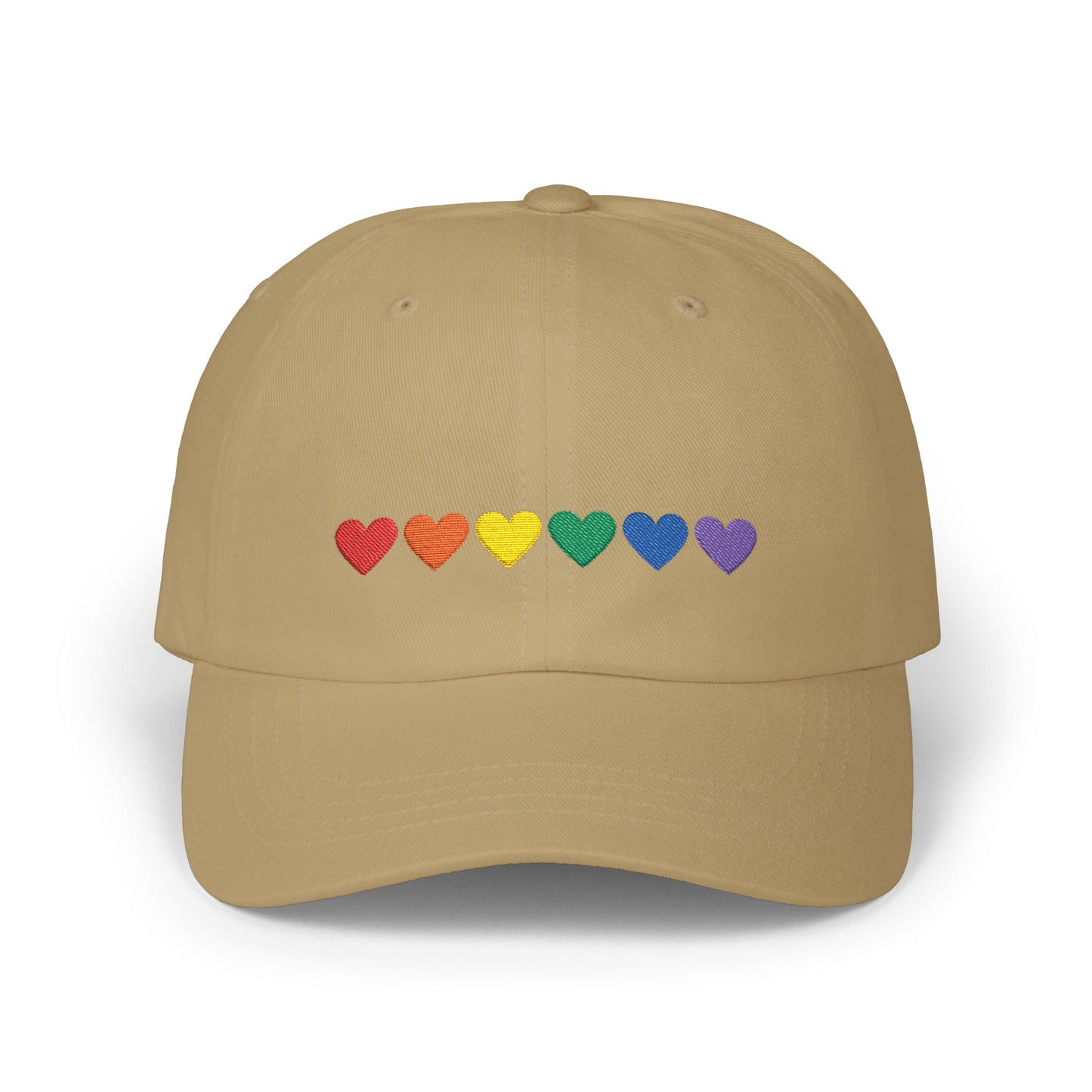 Embroidered Rainbow Hearts - Classic Adjustable Cap (Only Hearts Collection)