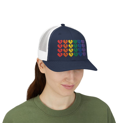 Rainbow Heartbreak Collection - Embroidered Trucker Hat (Only Hearts Collection)