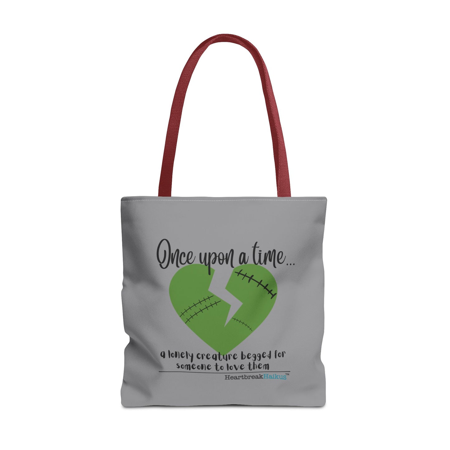 A Lonely Creature Begged Frankenstein Haiku - Tote Bag (Dual-sided print in Stone Grey)