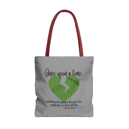 A Lonely Creature Begged Frankenstein Haiku - Tote Bag (Dual-sided print in Stone Grey)