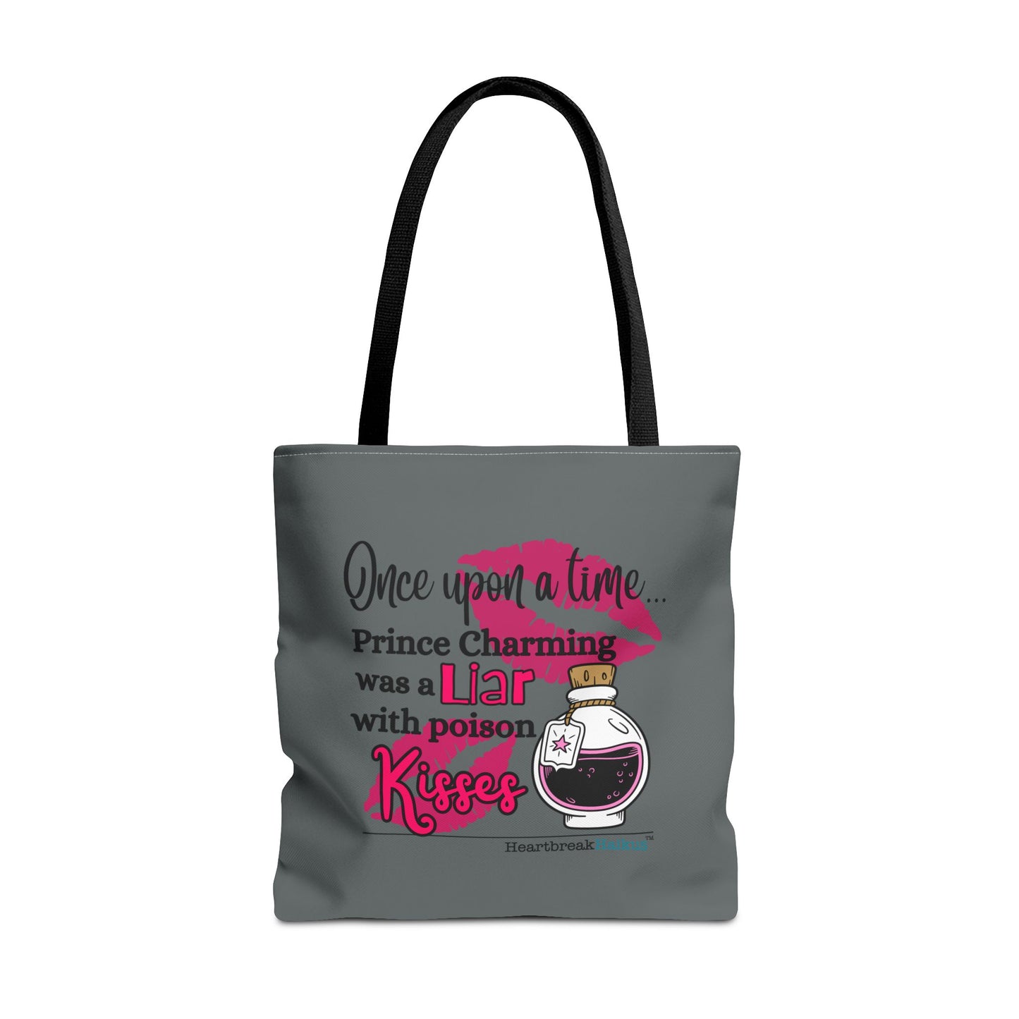 Prince Charming's Poison Kisses Haiku - Tote Bag (Dual-sided print in Moody Grey)