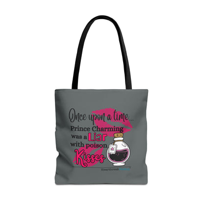 Prince Charming's Poison Kisses Haiku - Tote Bag (Dual-sided print in Moody Grey)
