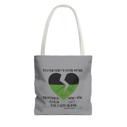 Frankenstein's Bride Writes Heartbreak Haikus - Tote Bag (Dual-sided print in Stone Grey)