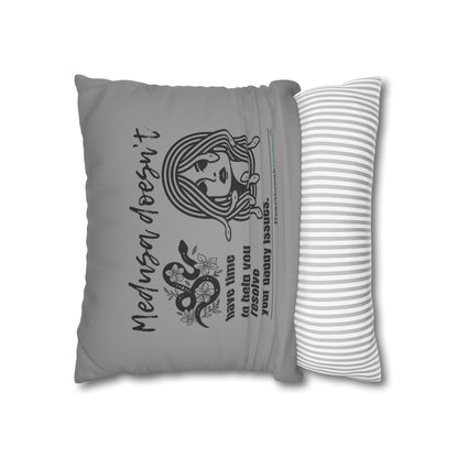 Medusa and Your Daddy Haiku - Faux Suede Square Pillowcase (Slate Gray)