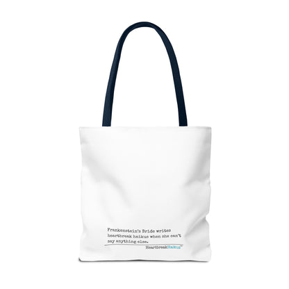 Frankenstein's Bride Writes Heartbreak Haikus - Tote Bag (Dual-sided print in Snow White)