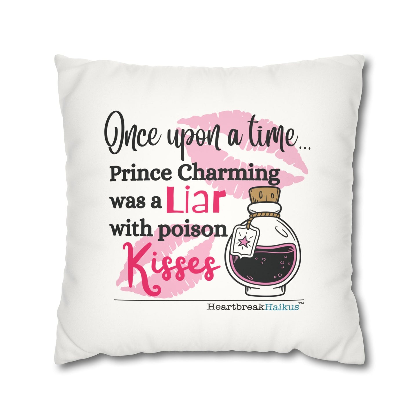 Prince Charming's Poison Kisses - Faux Suede Square Pillowcase