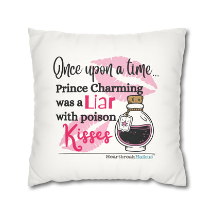 Prince Charming's Poison Kisses - Faux Suede Square Pillowcase