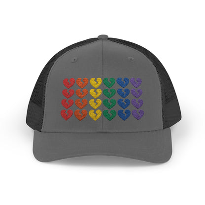 Rainbow Heartbreak Collection - Embroidered Trucker Hat (Only Hearts Collection)