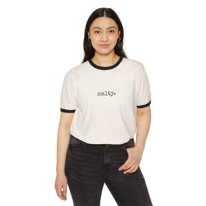 Salty. University Ringer Tee - (The One Word Collection)