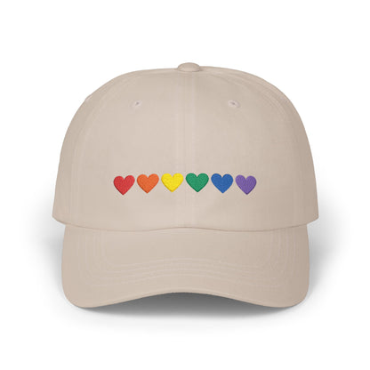 Embroidered Rainbow Hearts - Classic Adjustable Cap (Only Hearts Collection)