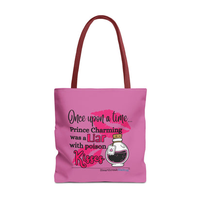 Prince Charming's Poison Kisses Haiku - Tote Bag (Dual-sided print in Candy Pink)