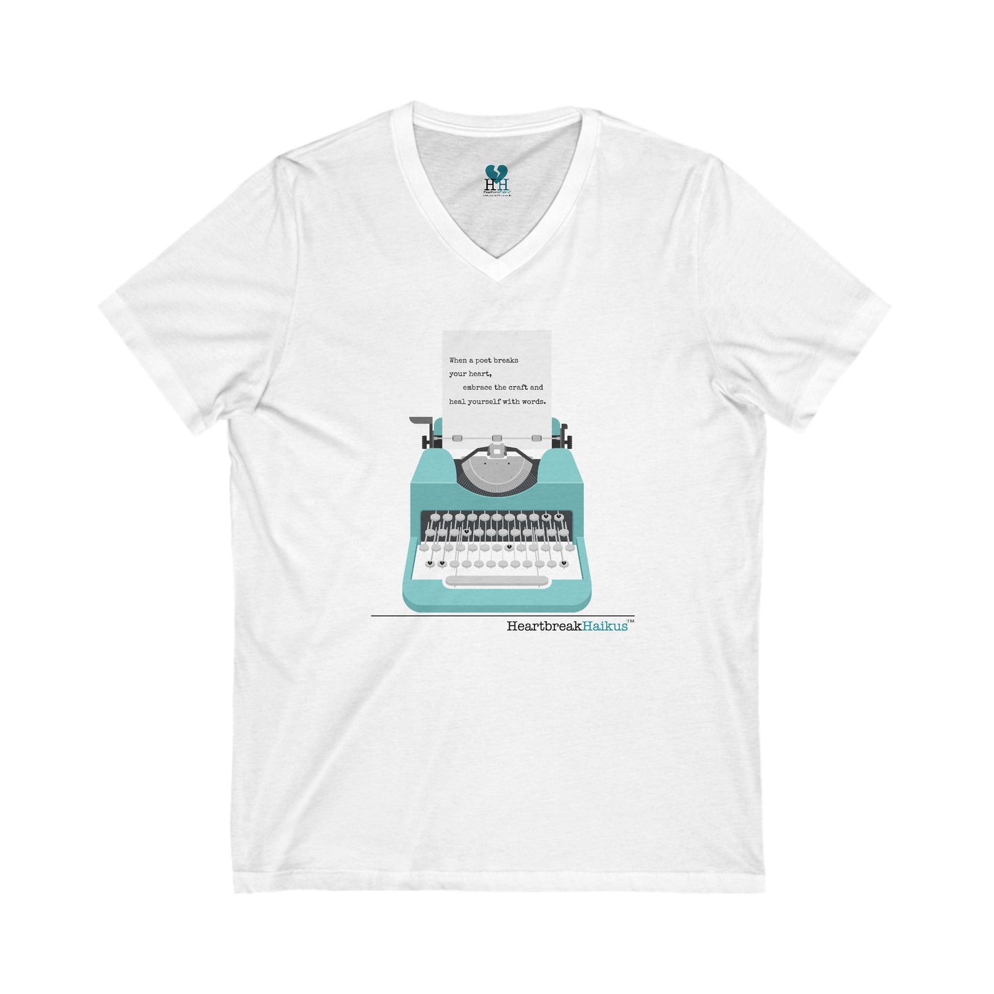 Heal Yourself with Words Haiku - Jersey Short Sleeve V-Neck Tee