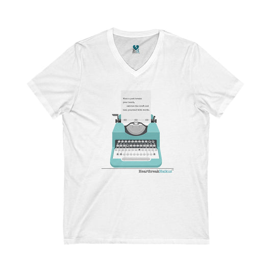 Heal Yourself with Words Haiku - Jersey Short Sleeve V-Neck Tee