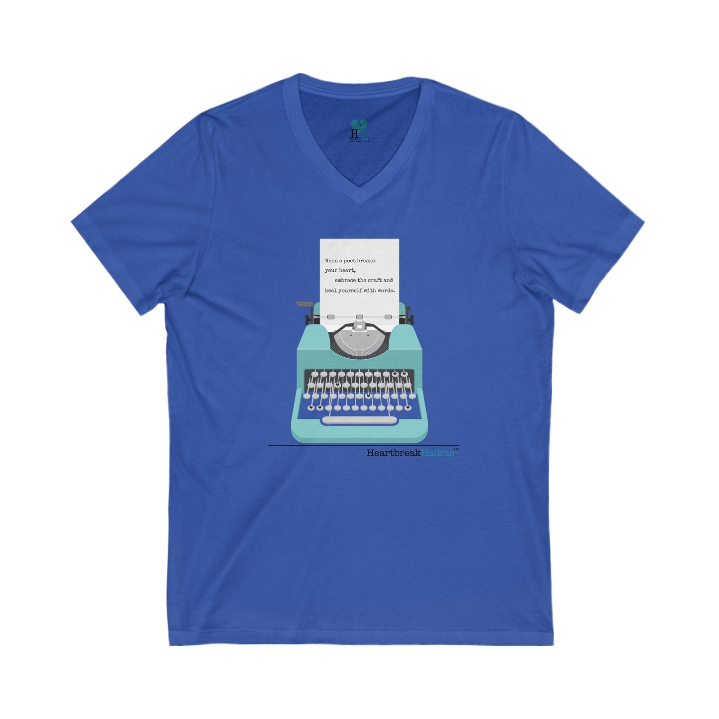 Heal Yourself with Words Haiku - Jersey Short Sleeve V-Neck Tee