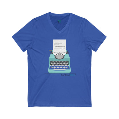 Heal Yourself with Words Haiku - Jersey Short Sleeve V-Neck Tee