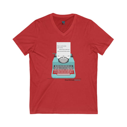 Heal Yourself with Words Haiku - Jersey Short Sleeve V-Neck Tee