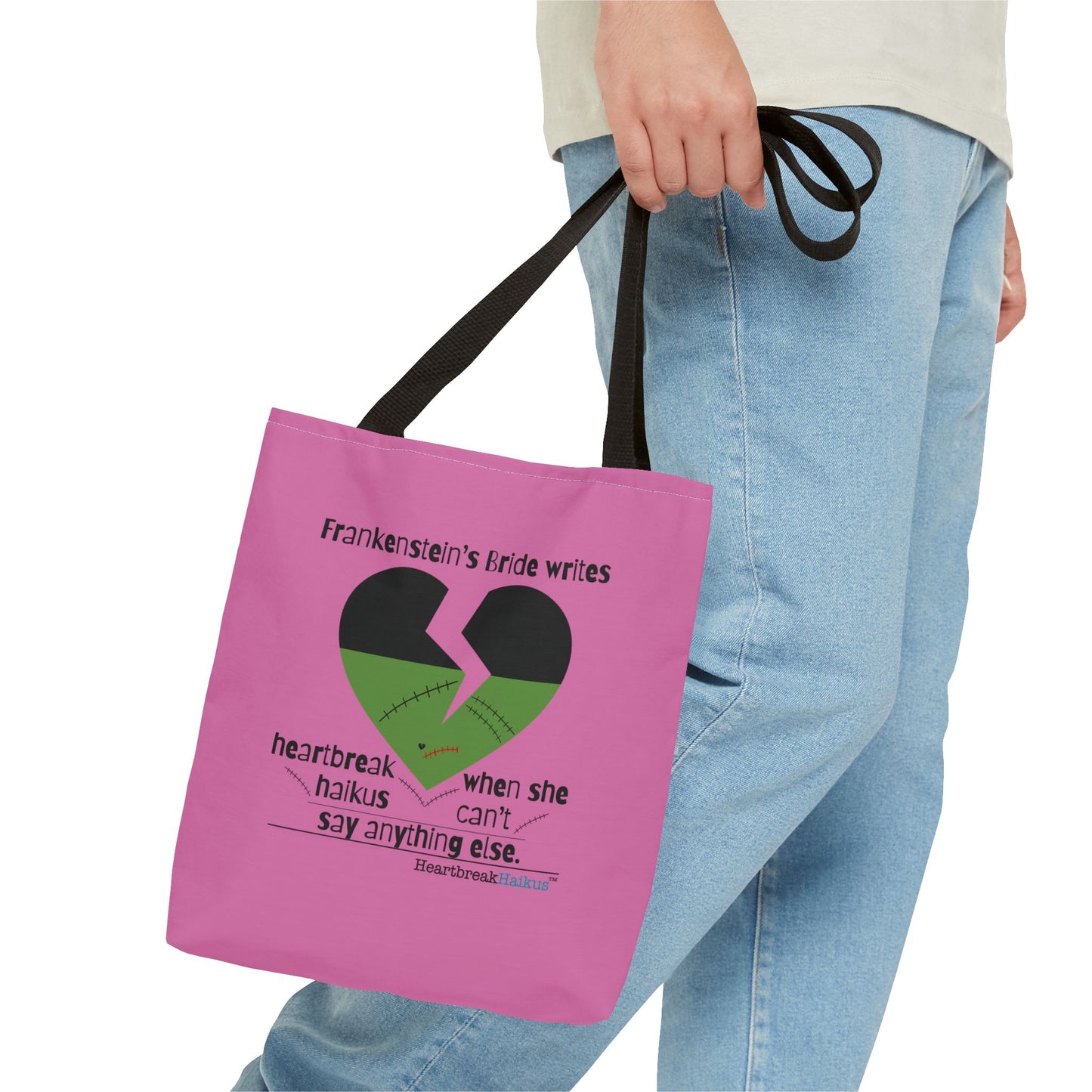 Frankenstein's Bride Writes Heartbreak Haikus - Tote Bag (Dual-sided print in Candy Pink)