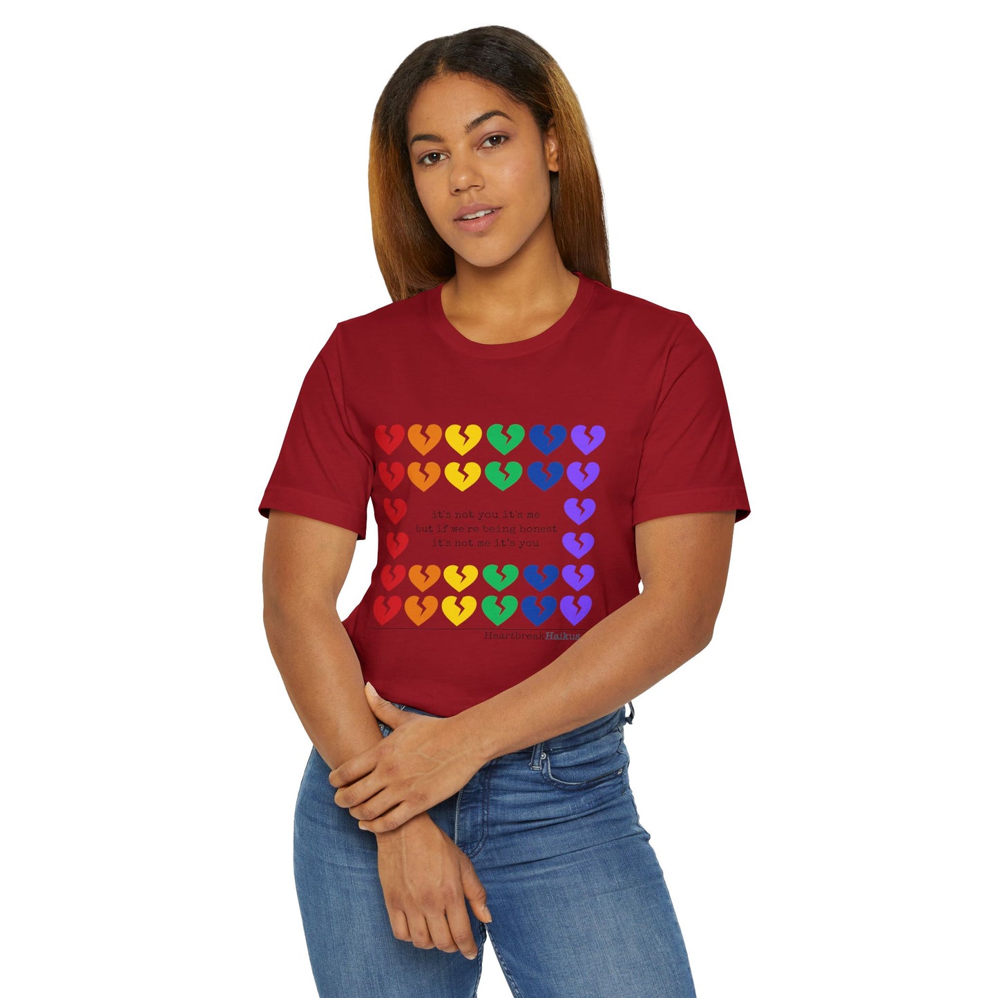 It's Not Me/You Haiku - Unisex Jersey T-Shirt  (Rainbow Hearts Collection)