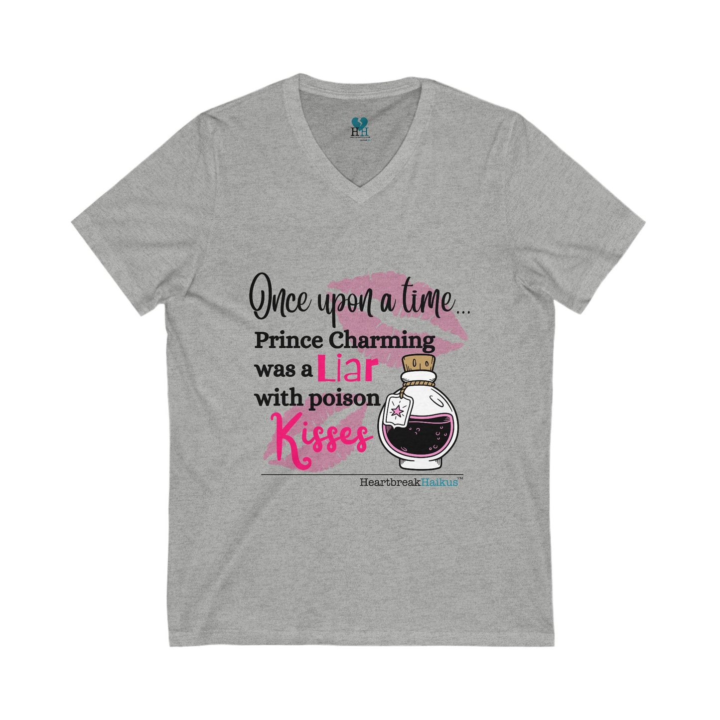 Prince Charming's Poison Kisses - Unisex Jersey Short Sleeve V-Neck Tee