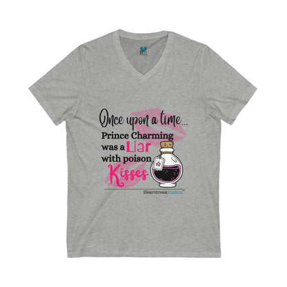 Prince Charming's Poison Kisses - Unisex Jersey Short Sleeve V-Neck Tee