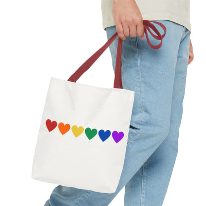 Rainbow Hearts Tote Bag (Single Row) - Only Hearts Collection