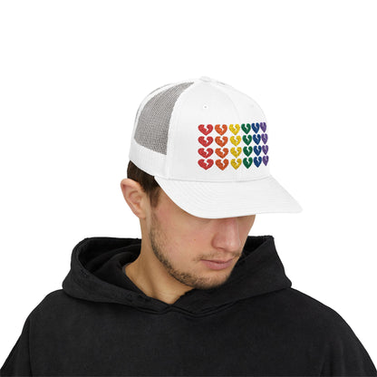 Rainbow Heartbreak Collection - Embroidered Trucker Hat (Only Hearts Collection)