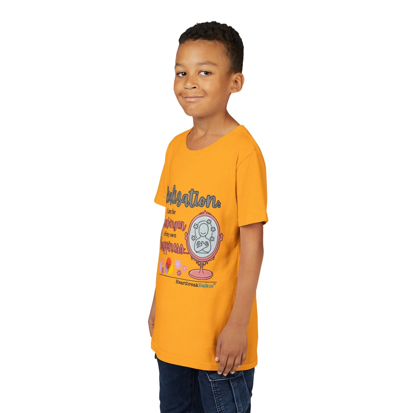 Harbinger of Happiness Haiku - Youth Medium-Weight Happiness Tee