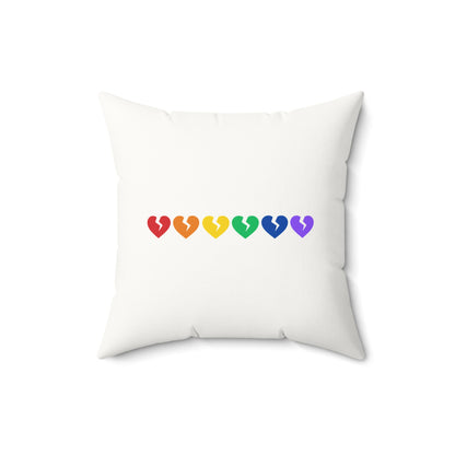 Rainbow Broken Hearts - Faux Suede Square Pillow (Only Hearts Collection)