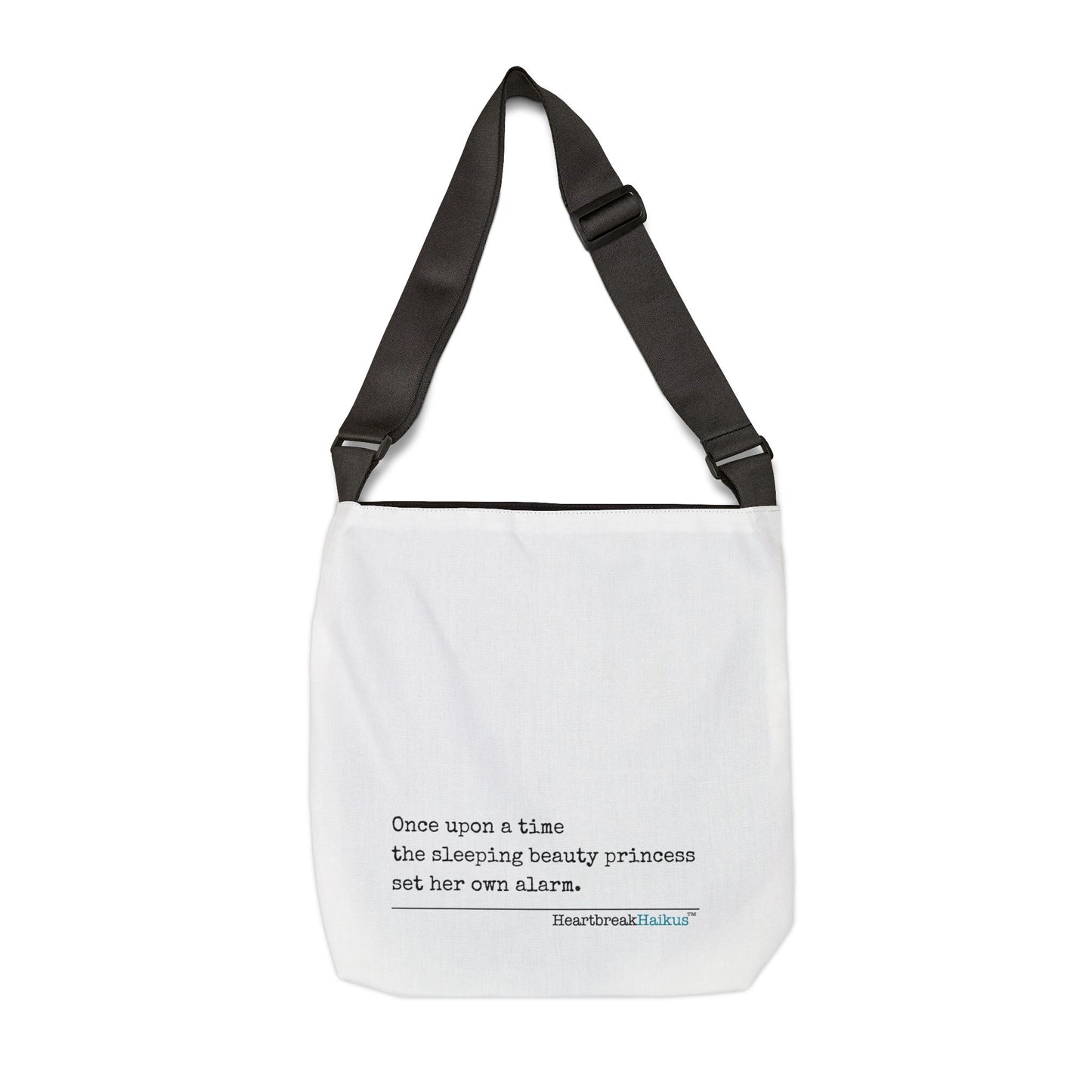Sleeping Beauty's Alarm Haiku. Adjustable Tote Bag