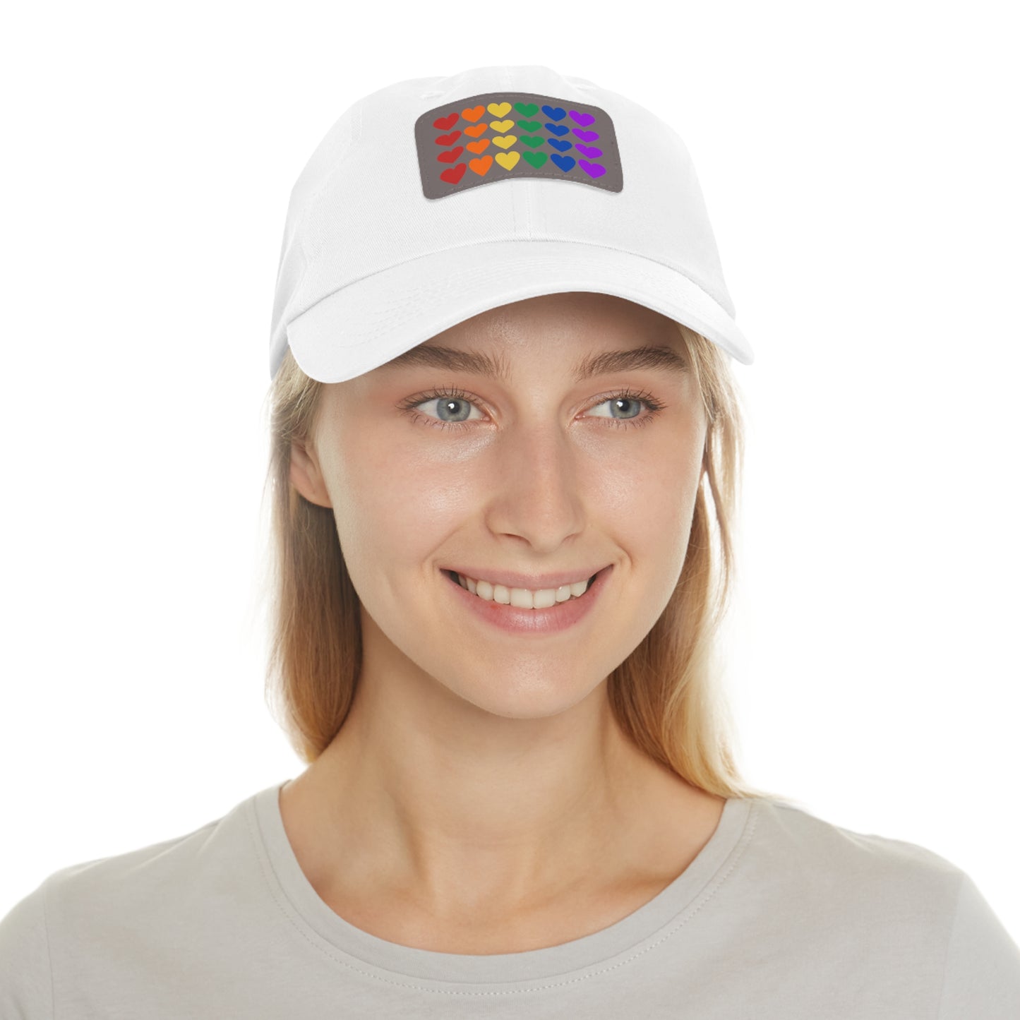 Rainbow Hearts - Adjustable Baseball Cap (4-Rows Design)
