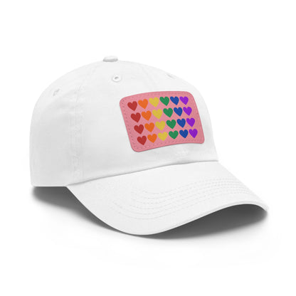 Rainbow Hearts - Adjustable Baseball Cap (4-Rows Design)