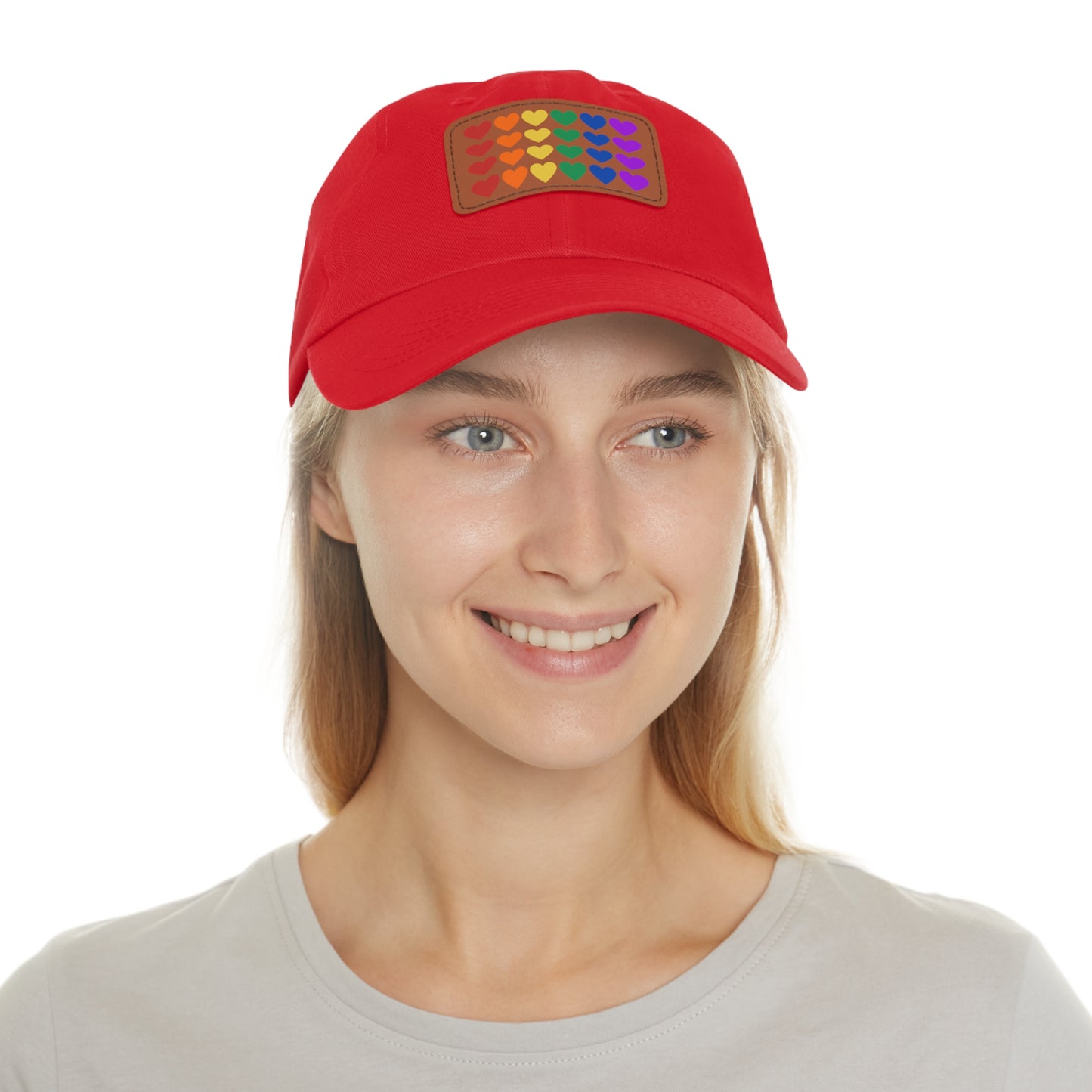 Rainbow Hearts - Adjustable Baseball Cap (4-Rows Design)