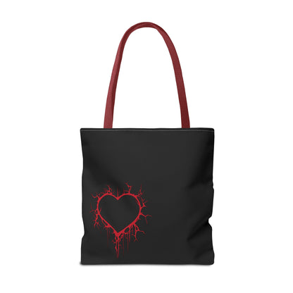 Cracked Heart Tote Bag (in Crimson) - (The Only Hearts Collection)