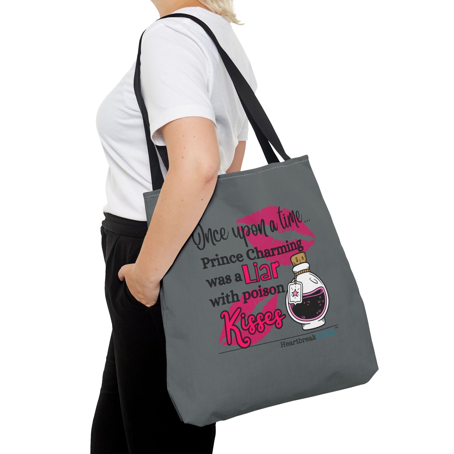 Prince Charming's Poison Kisses Haiku - Tote Bag (Dual-sided print in Moody Grey)