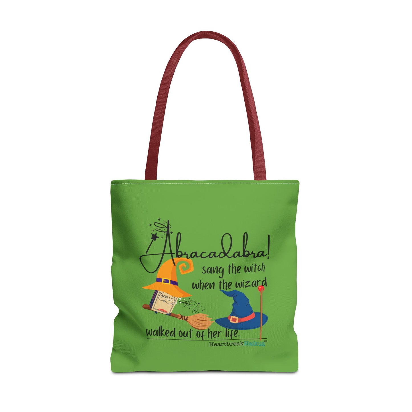 Abracadabra Sang the Witch Haiku - Tote Bag (Dual-sided print in Avocado Green)