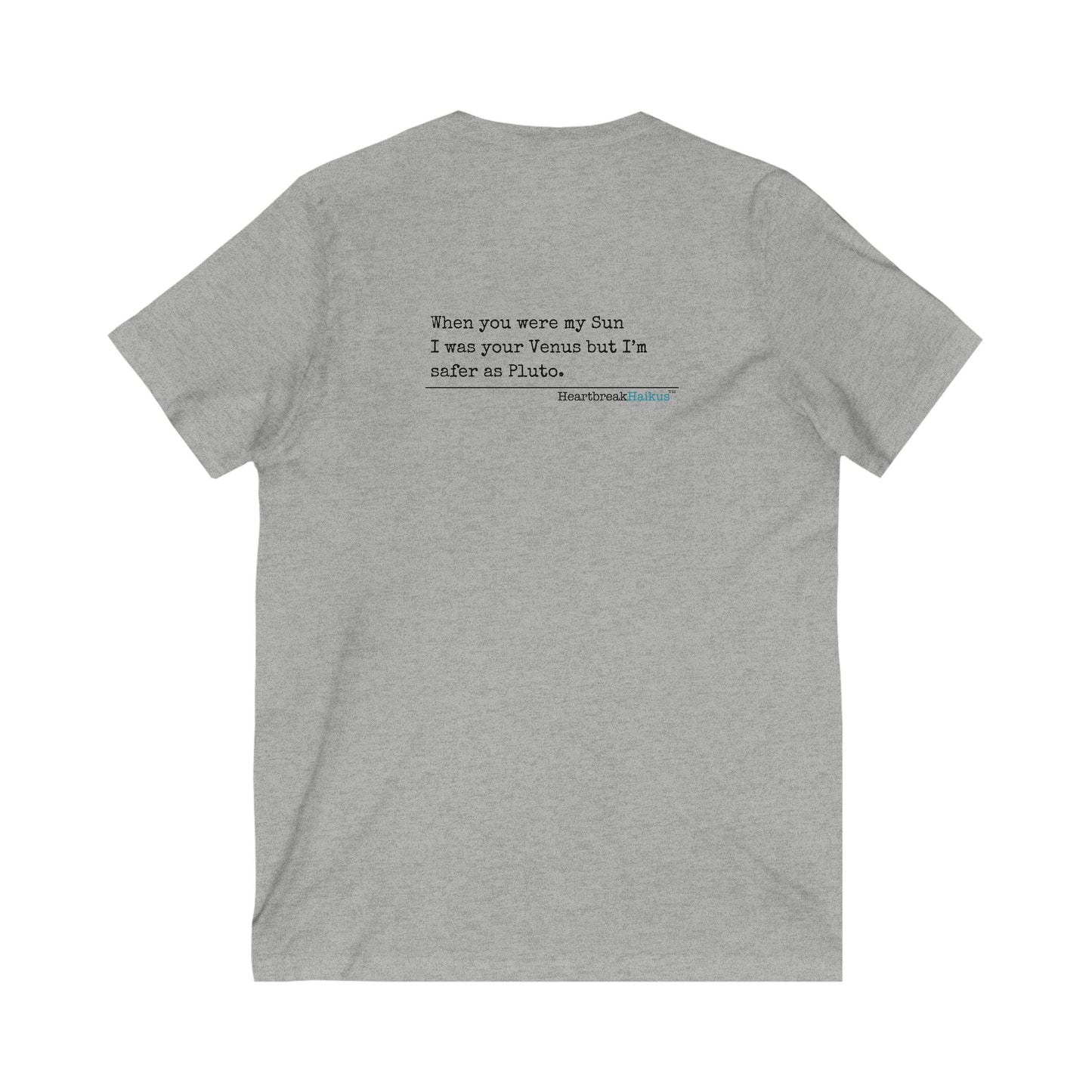 Safer as Pluto Haiku - Unisex Jersey Short Sleeve V-Neck Tee