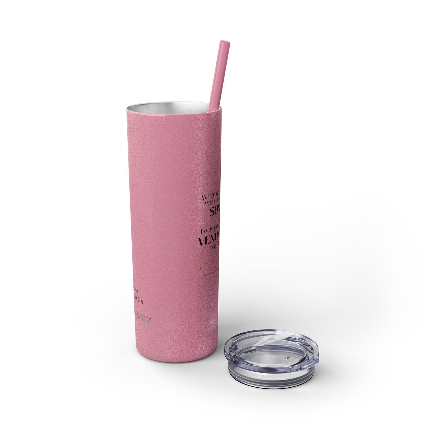 Safer as Pluto Haiku - Skinny Venti Tumbler with Eco-Friendly, Reusable, Matching Straw, 20oz