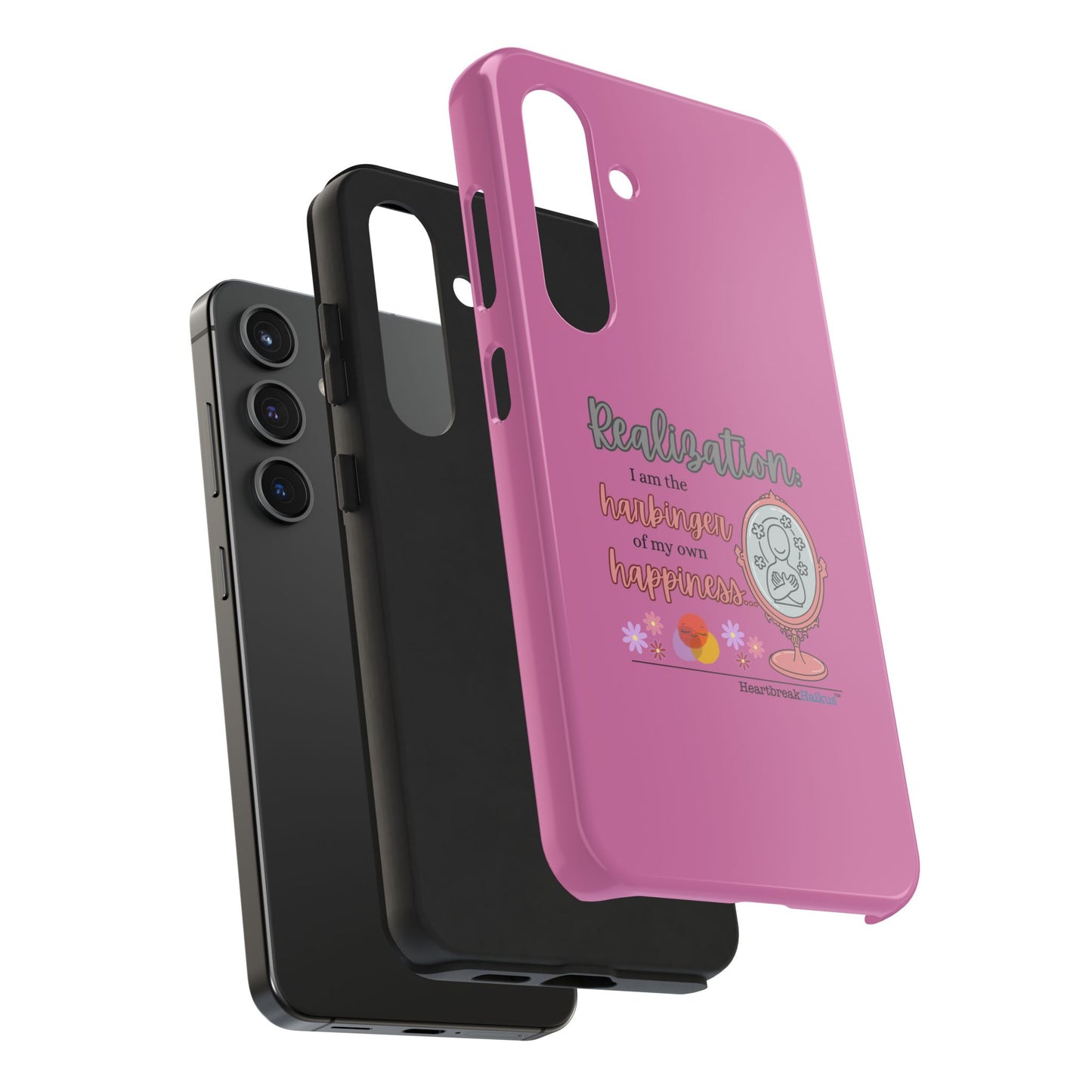 Harbinger of Happiness Tough Phone Cases (pink), iPhone 11-16 or Samsung Galaxy S21-S24