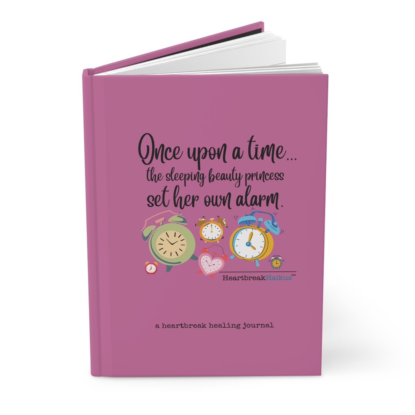 "Sleeping Beauty's Alarm." Hardcover Journal (Dual-Design, Matte Finish) in Light Pink