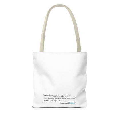 Frankenstein's Bride Writes Heartbreak Haikus - Tote Bag (Dual-sided print in Snow White)