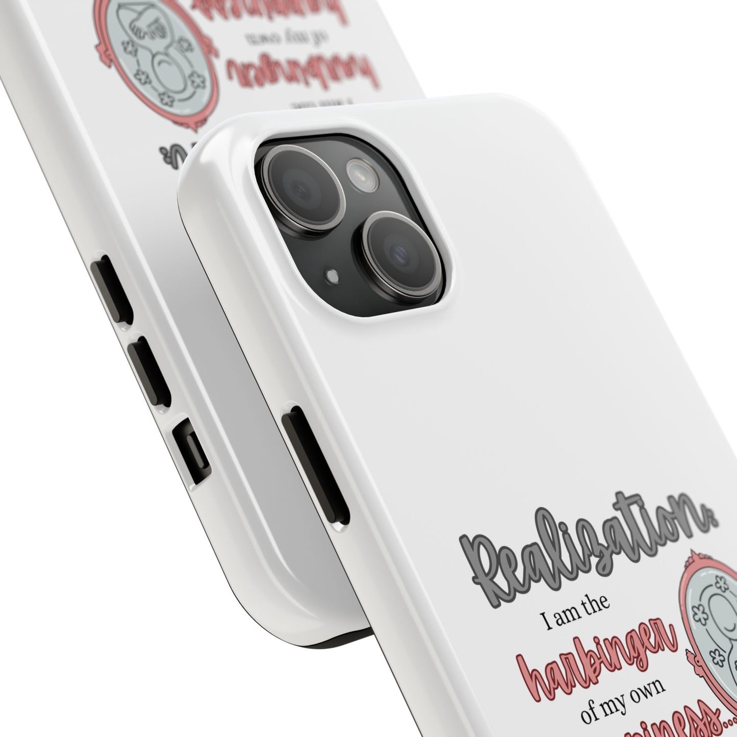 Harbinger of Happiness Tough Phone Cases (white), iPhone 11-16 or Samsung Galaxy S21-S24