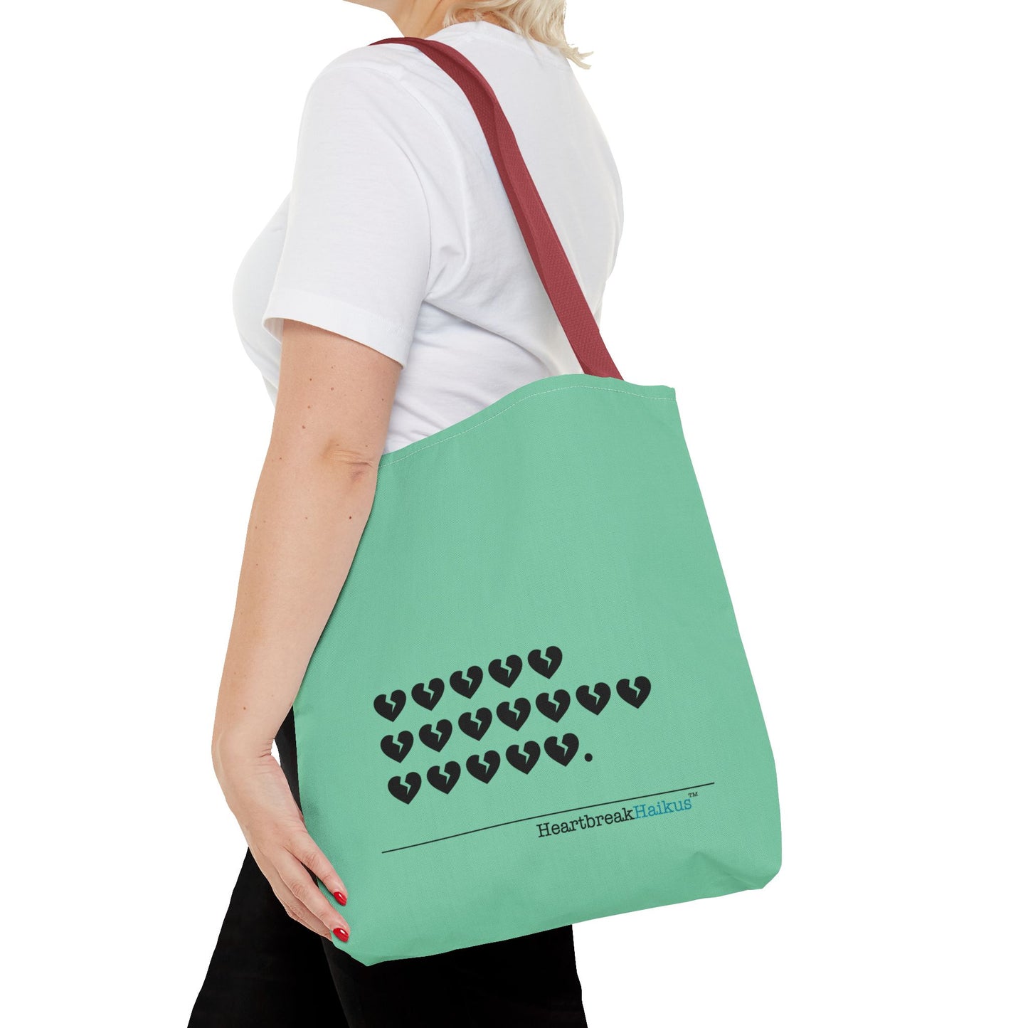 "Hieroglyph Heartbreak Haiku" Tote Bag (in Spearmint)
