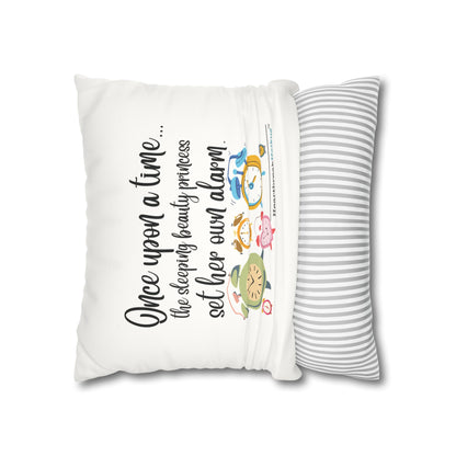 "Sleeping Beauty's Alarm" Faux Suede Square Pillowcase