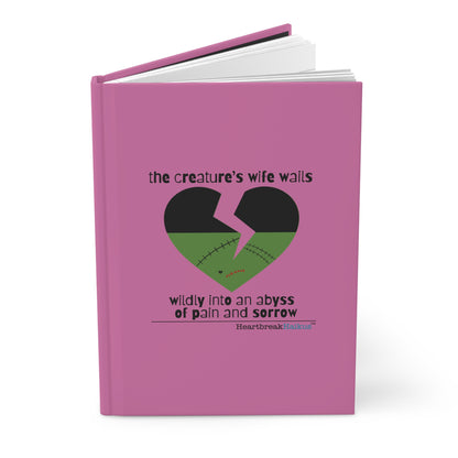 The Creature's Wife Wails Frankenstein Haiku - Hardcover Journal (in Candy Pink)