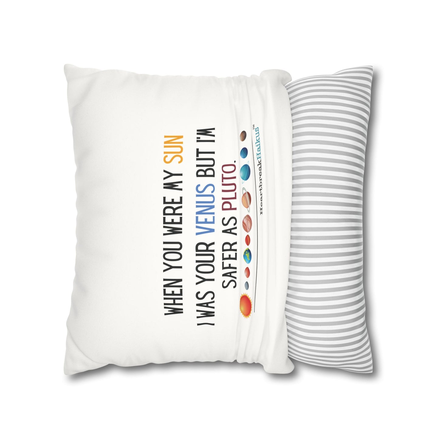 Safer as Pluto Haiku - Faux Suede Square Pillowcase