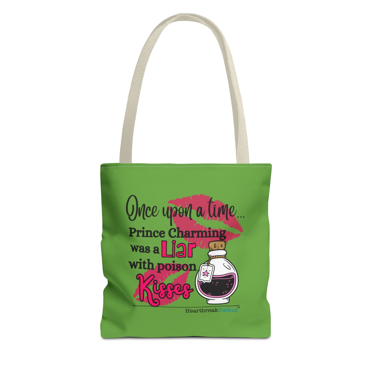 Prince Charming's Poison Kisses Haiku - Tote Bag (Dual-sided print in Wicked Green)