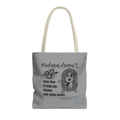 Medusa and Your Daddy Haiku - Tote Bag (Dual-sided print in Stone Grey)