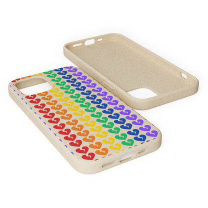 Rainbow Hearts Collection Pattern - Biodegradable Phone Case, Eco-Friendly Phone Cover (Only Hearts Collection)