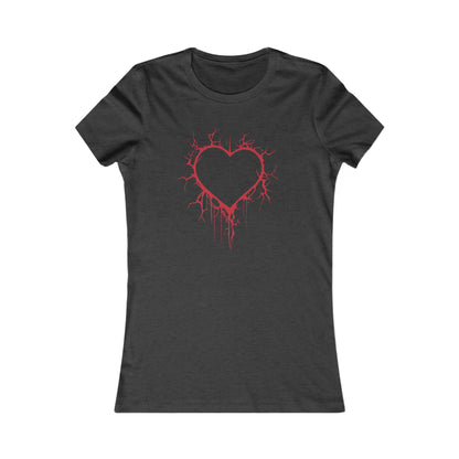 Cracked Hollow Heart  Slim-Fit T-Shirt (in Crimson Red)