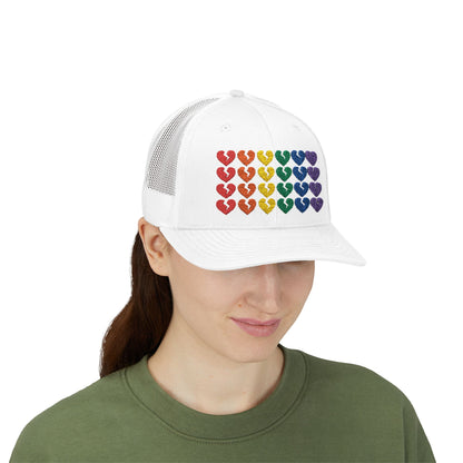 Rainbow Heartbreak Collection - Embroidered Trucker Hat (Only Hearts Collection)